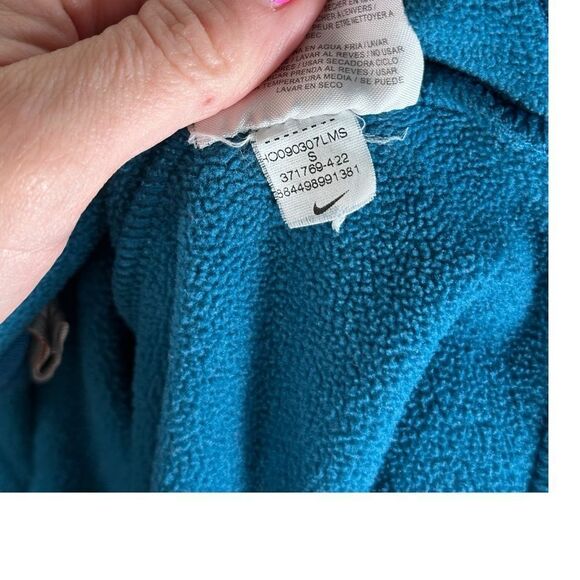 Nike Teal Blue Womens Therma Fleece Zip Up Jacket - Picture 7 of 7